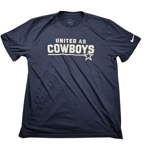 Dallas Cowboys Shirt Mens XL Blue NFL Football Nike Dri Fit Tee T-Shirt Graphic